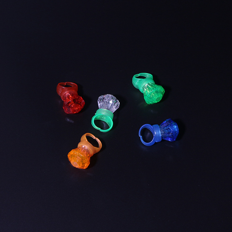 Luz de anillo de diamante parpadeante rojo y azul, juguetes luminosos para niños