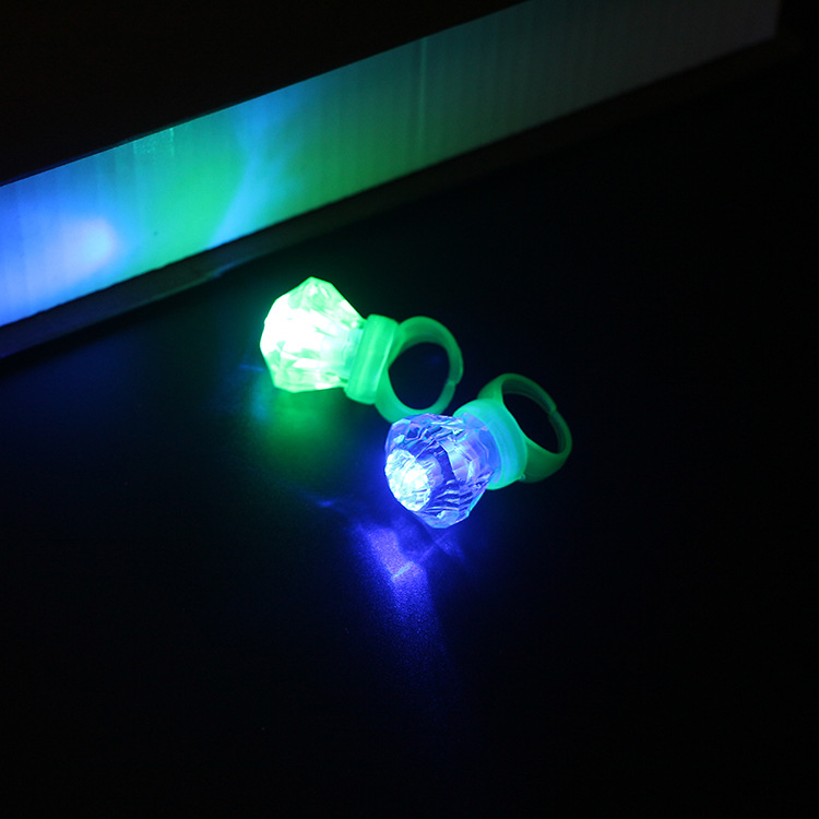 Luz de anillo de diamante parpadeante rojo y azul, juguetes luminosos para niños