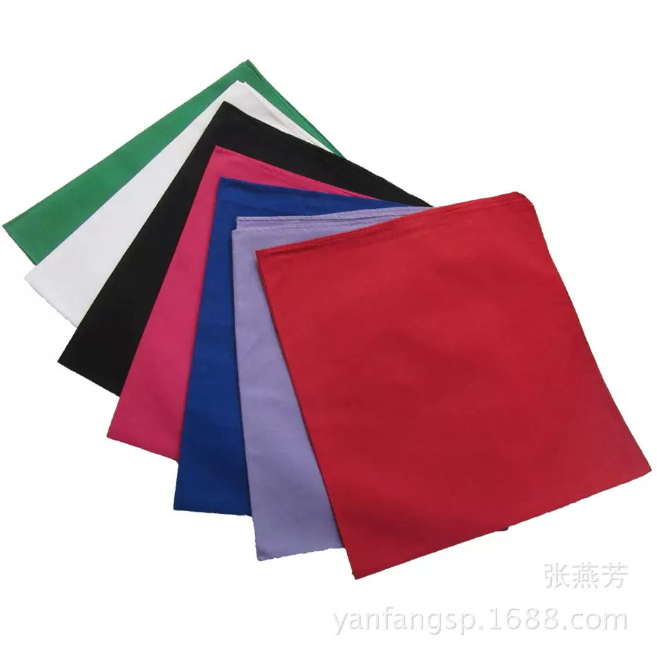 涤纶方巾纯色大手帕酒店多色折花餐巾素色口布纯色方巾工厂直销