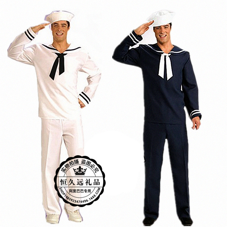 Halloween Male Navy Sailor Suit Navy Stage Costume Party White Blue Navy Suit Halloween Male Navy Sailor Suit Navy Stage Costume Party White Blue Navy Suit