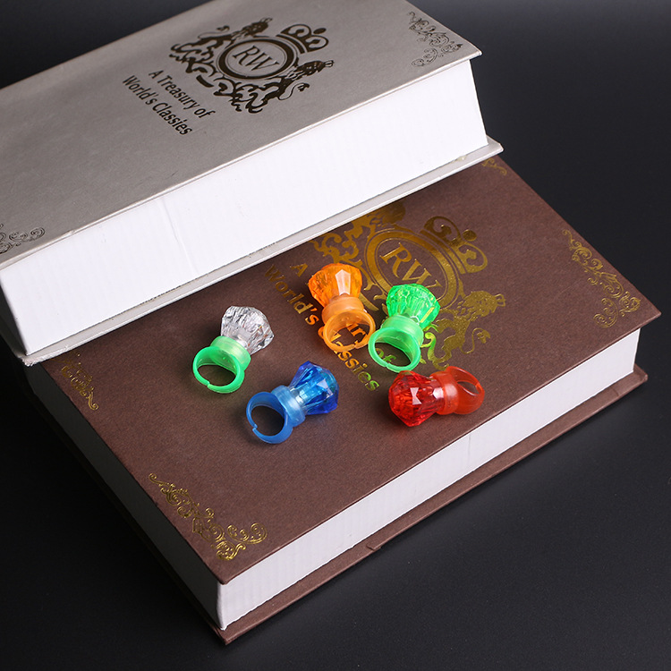 Luz de anillo de diamante parpadeante rojo y azul, juguetes luminosos para niños