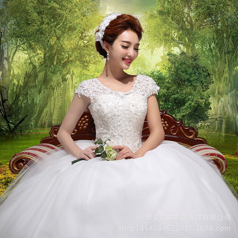 婚纱礼服2025新款齐地一字肩韩版批发婚纱显瘦复古孕妇大码