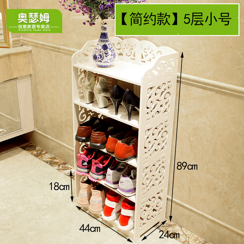Zapatero de estilo europeo zapatero a prueba de polvo de tablero de plástico de madera multicapa simple zapatero de almacenamiento de gran capacidad blanco hueco