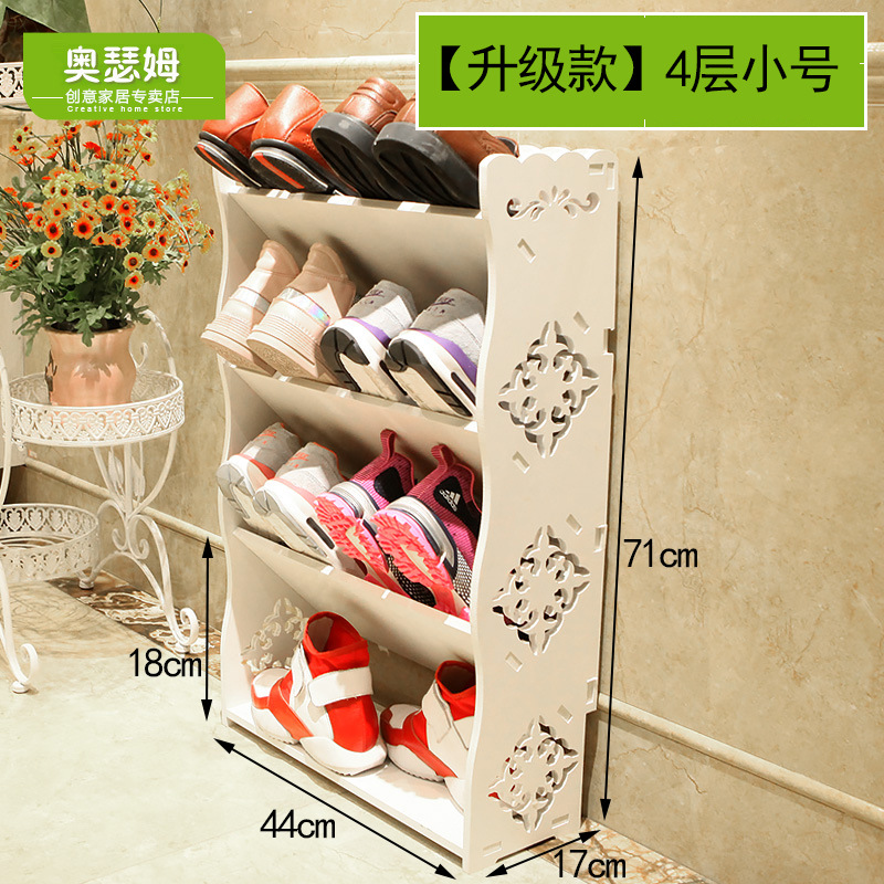 Zapatero de estilo europeo zapatero a prueba de polvo de tablero de plástico de madera multicapa simple zapatero de almacenamiento de gran capacidad blanco hueco