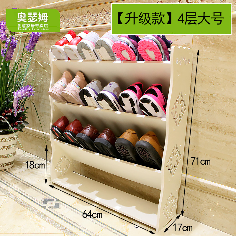 Zapatero de estilo europeo zapatero a prueba de polvo de tablero de plástico de madera multicapa simple zapatero de almacenamiento de gran capacidad blanco hueco