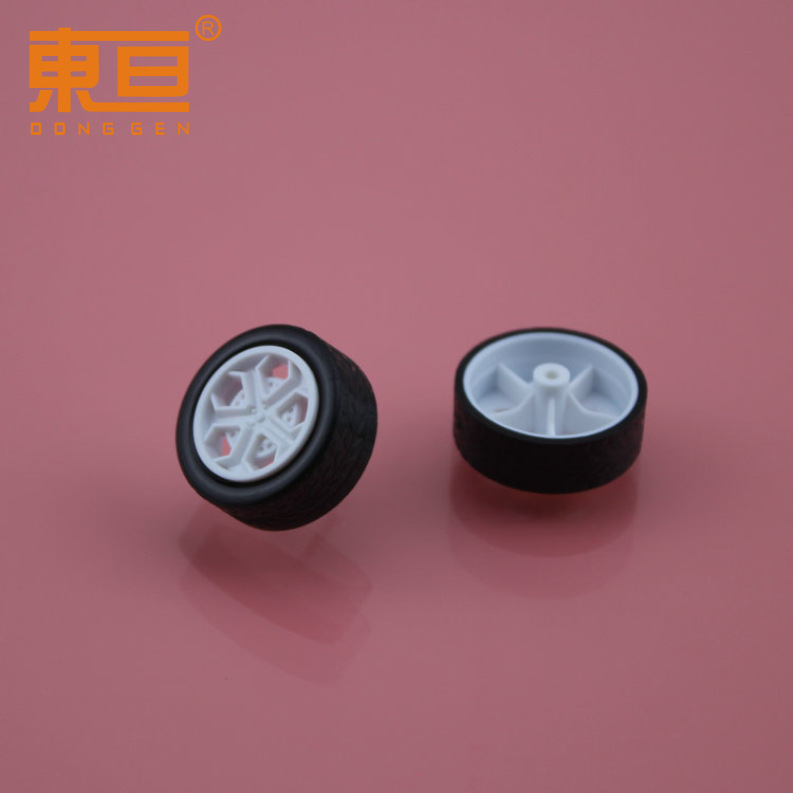 XJ242AH细白 包胶车轮 玩具车轮 玩具配件 科技模型零件 直径24mm
