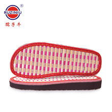 孺子牛厂家直销 夏季手工毛线拖鞋凉鞋底防滑耐磨男女坡跟竹凉底