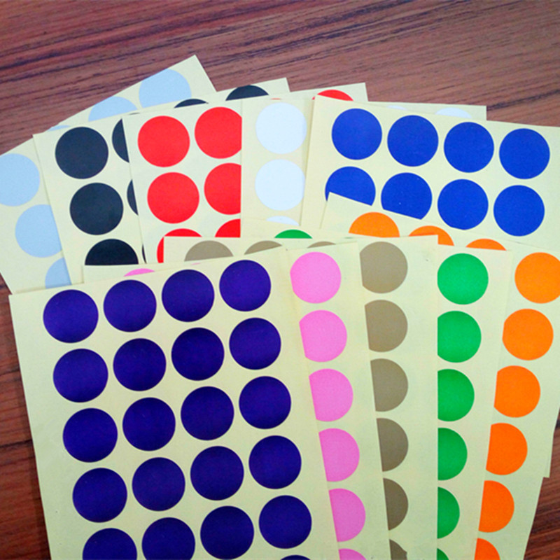 彩色圆形圆点不干胶标签颜色圆点标签贴颜色贴纸现做5mm 6mm