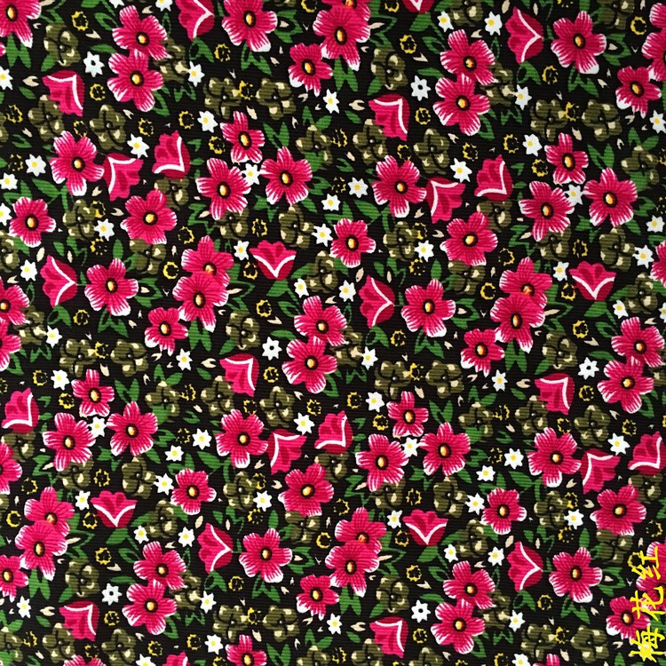 厂家批发热卖火热促销中袖套小碎花纯棉印花灯芯绒印花布面料布