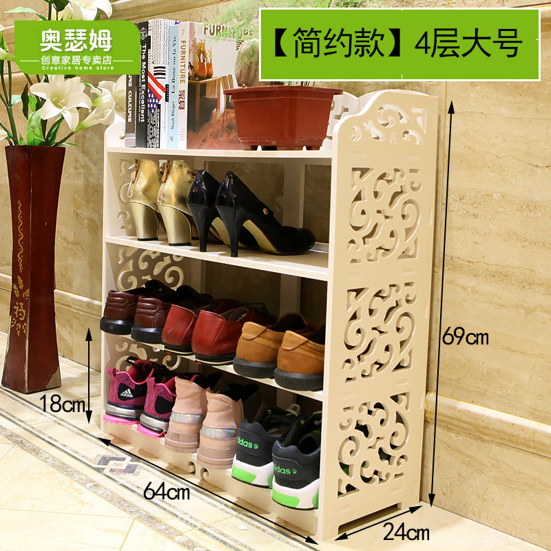 Zapatero de estilo europeo zapatero a prueba de polvo de tablero de plástico de madera multicapa simple zapatero de almacenamiento de gran capacidad blanco hueco