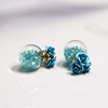 South Korean goods, summer glossy earrings, design crystal, flowered, trend of season