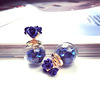 South Korean goods, earrings, glossy cute crystal, french style