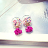 South Korean goods, earrings, glossy cute crystal, french style