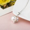 冠铭银饰 Pendant from pearl, necklace, advanced accessory, silver 925 sample, high-quality style, European style, simple and elegant design