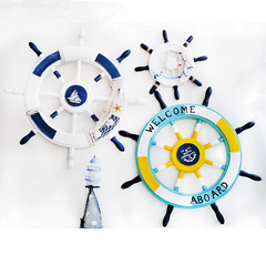 Mediterranean Captain Wooden Craft Wall Decor, Ship's Rudder Captain Wall Hanging, Creative Home Wall Decor Ornament