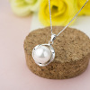 冠铭银饰 Pendant from pearl, necklace, advanced accessory, silver 925 sample, high-quality style, European style, simple and elegant design