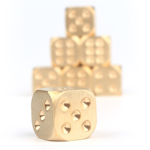 Brass dice metal solid dice bar exquisite game creative retro mahjong sieve literary toy dice