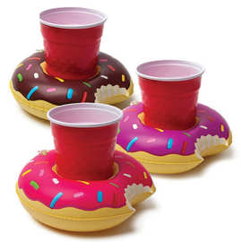 正惠环保充气儿童玩具椰树杯垫甜甜圈水上杯座饮料泳池