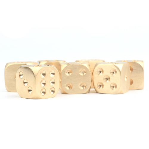 Brass dice metal solid dice bar exquisite game creative retro mahjong sieve literary toy dice