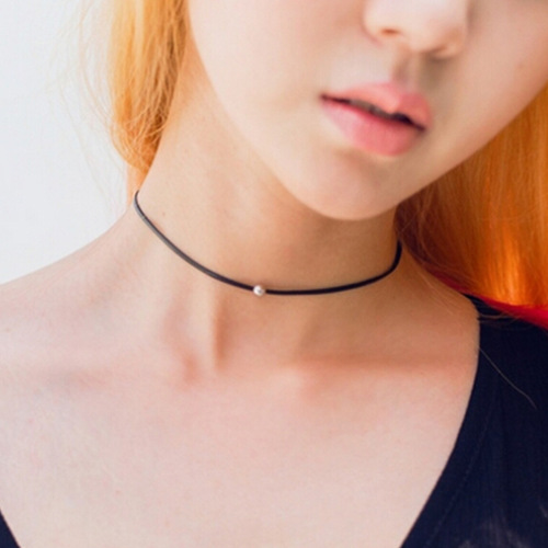 Japanese and Korean Style Hot Selling Minimalist Leather Cord Short Pendant Necklace Fashion Versatile Clavicle Chain Collar Necklace Wholesale