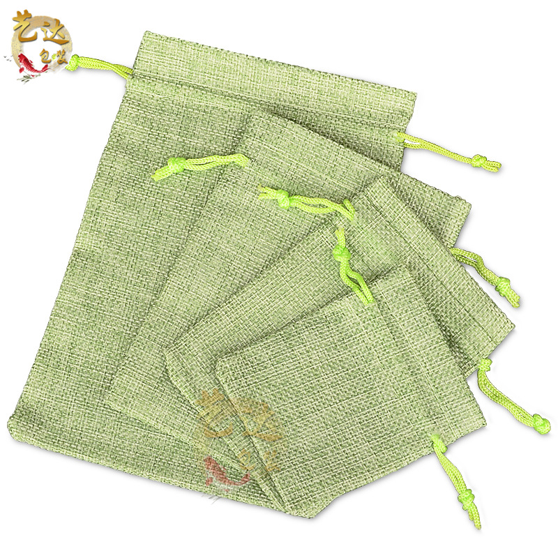 Venta al por mayor de la joyería de lino doble bolso de cordón Wenwan pulsera de almacenamiento bolsa de brocado bolsa de cordón