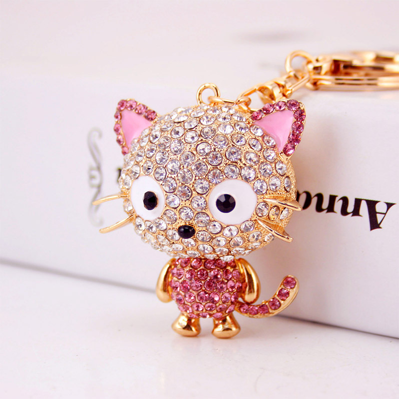 批发创意可爱卡通水晶小老鼠汽车钥匙扣女包配饰金属挂件礼品228