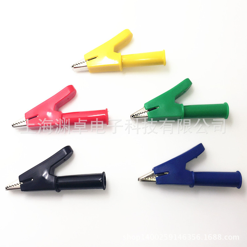 Yuanzhuo all copper fish clip pure copper 30A insulated sheath large alligator clip can be inserted into 4mm banana plug