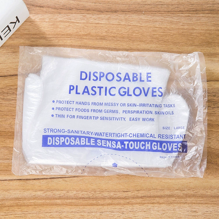 Disposable transparent plastic gloves