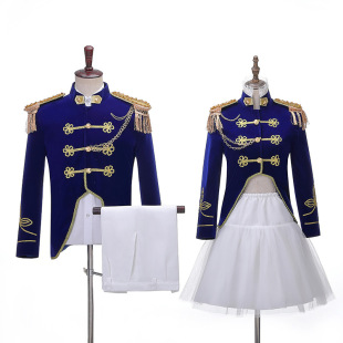 Stage Photo Couple Performance Clothing Studio Photo Military Dress Suit Navy Male and Female Army Orchestra Uniform Sailor Clothing