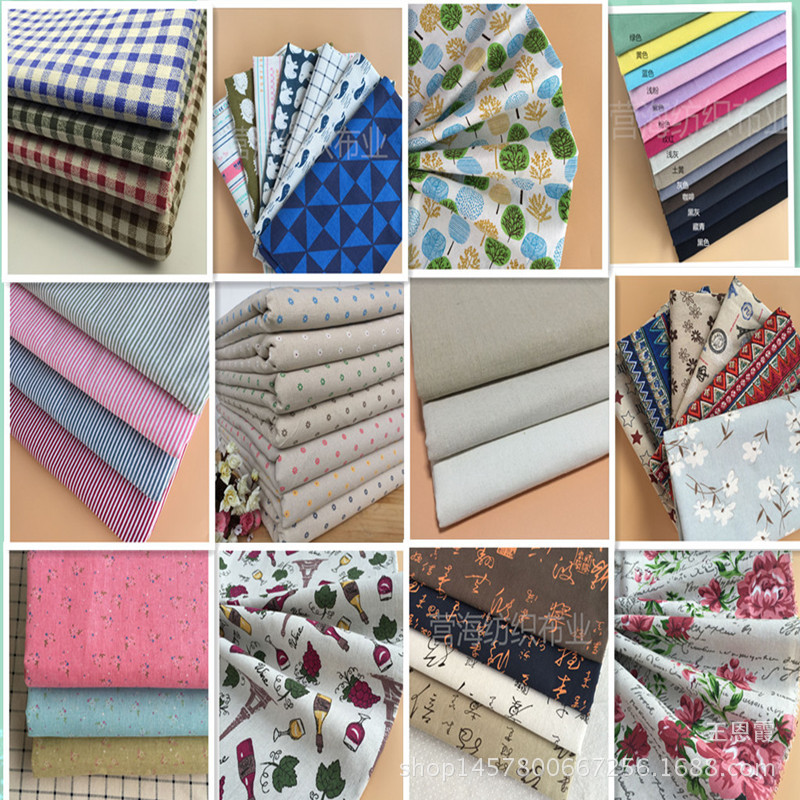 【厂家直销】小清新动物印花棉麻布料 手工布艺环保柔软工艺品布