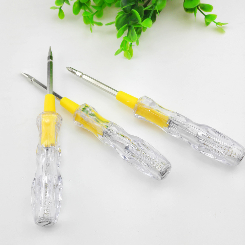 E1123 2011双用透明电笔 电笔 十字一字起子 螺丝刀  两元百货