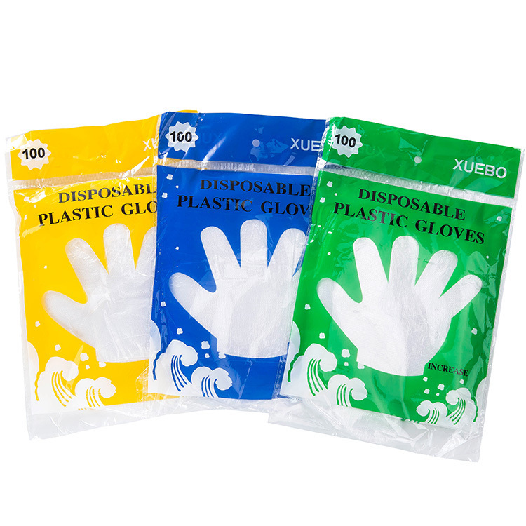 Disposable transparent plastic gloves