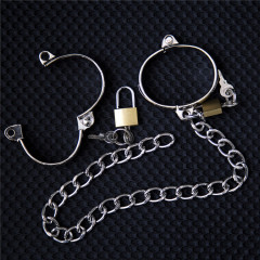 Metal binding iron chain hand binding lock sexy alloy hand cuffs women's appliances men's hand and foot restraints
