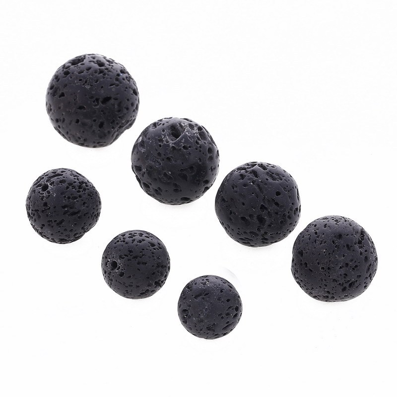 Kakishutong Natural Lava Volcanic Stone 12/14/16/18mm Fashion Diffuser Accessories DIY Jewelry Accessories