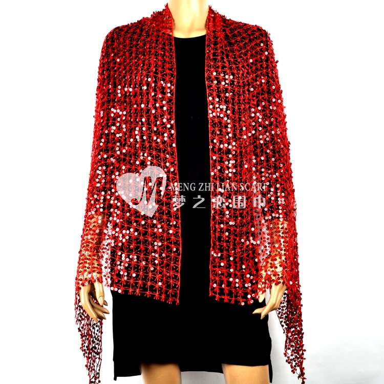 Gypsophila water-soluble sequins beads embroidered shawl scarf European and American best-selling products bridal shawl