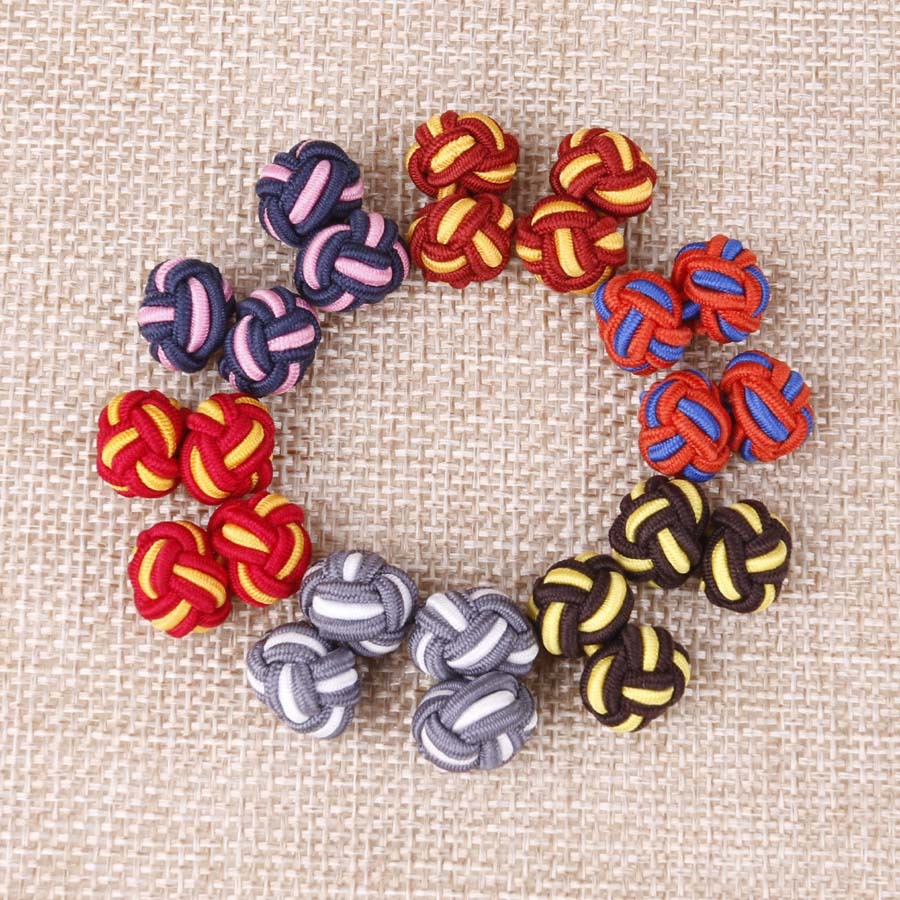 Special rope knot button Chinese knot button fashion men's shirt cufflinks foreign trade color matching DIY woven thread buckle