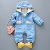 Demi-season children's warm bodysuit with hood