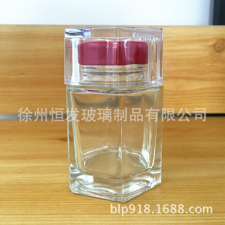 高档保健品瓶子六棱蜂蜜罐燕窝瓶西洋参含片瓶玛卡胶囊玻璃瓶批发