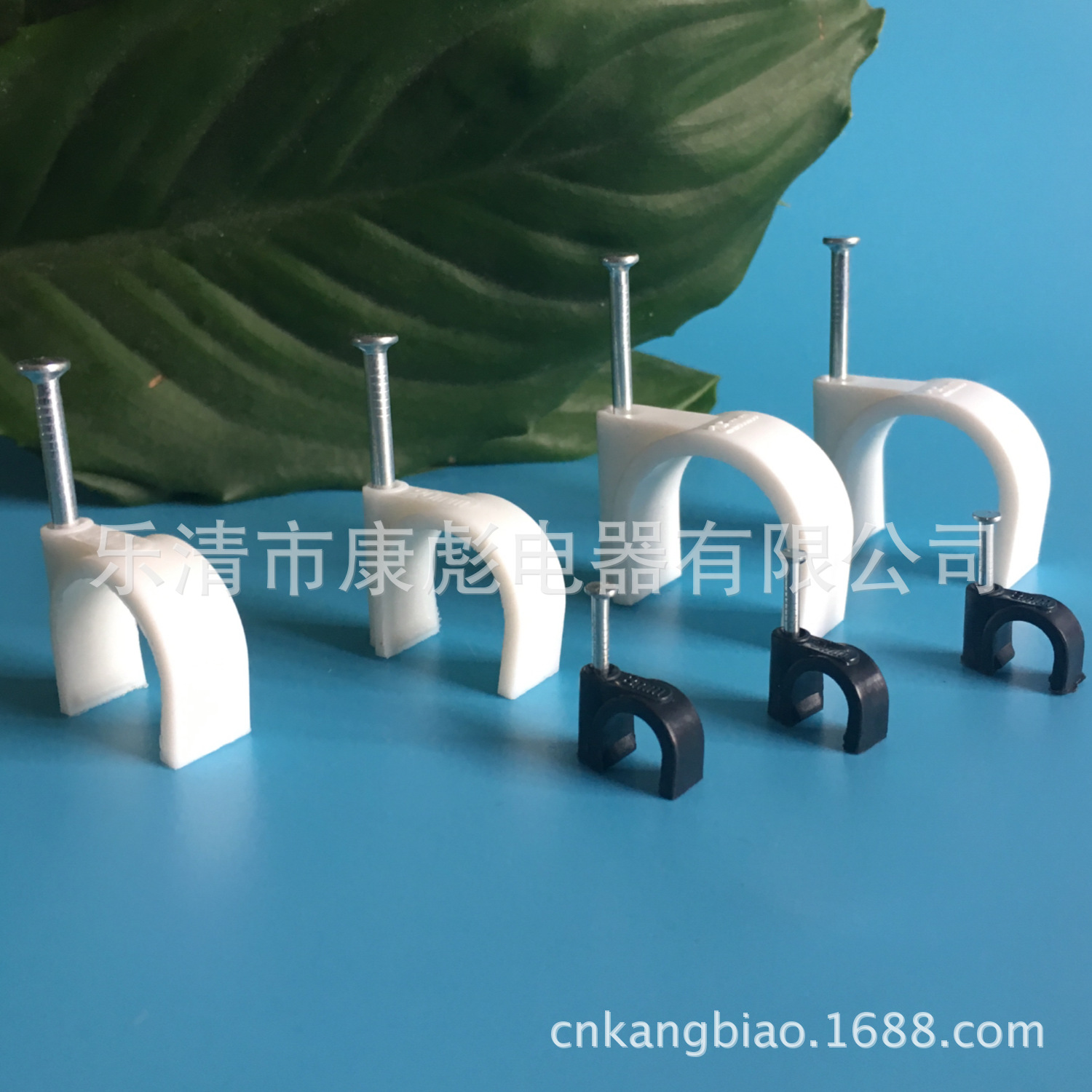 白色钢钉线卡圆型14mm  塑料线卡管卡 网线钉网线固定 100只一包