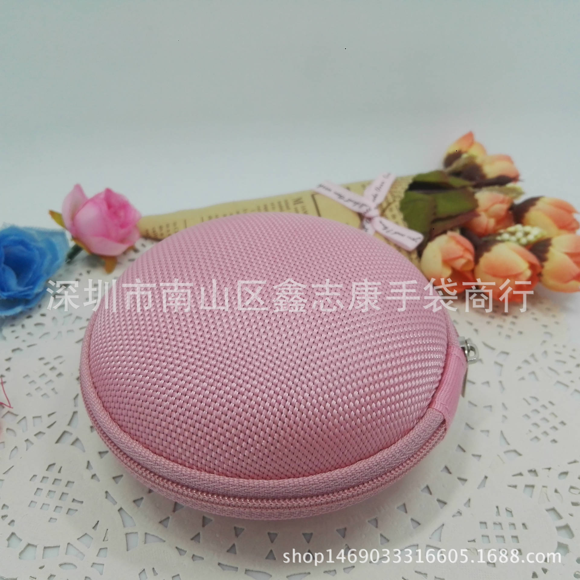 东莞批发 耳机盒保护套 蓝牙 耳机收纳包 圆形 耳机收纳盒子