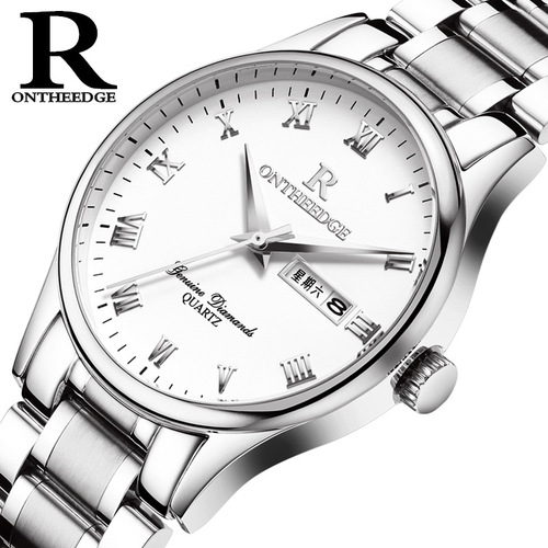 Ruizhiyuan Waterproof Business Stainless Steel Strap Quartz Men's Watch Women's Watch Student Non-Mechanical Men's Watch
