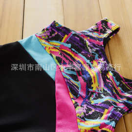 外贸工厂女童芭蕾服连体跳舞服体操演出服舞蹈氨纶无袖练功服