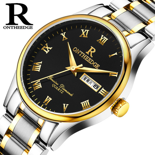 Ruizhiyuan Waterproof Business Stainless Steel Strap Quartz Men's Watch Women's Watch Student Non-Mechanical Men's Watch