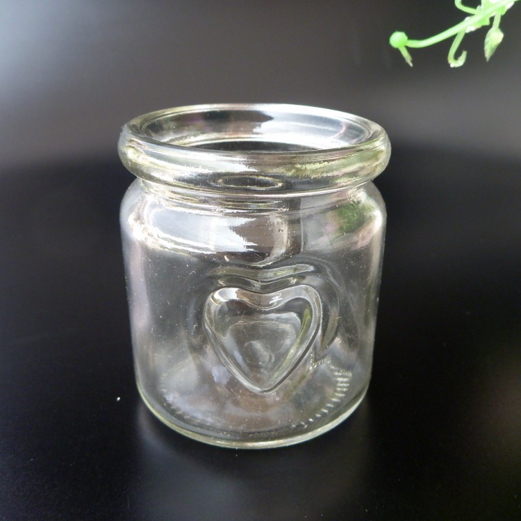 含盖玻璃双心布丁杯 100毫升无铅玻璃酸奶杯新款布丁杯徐州玻璃瓶