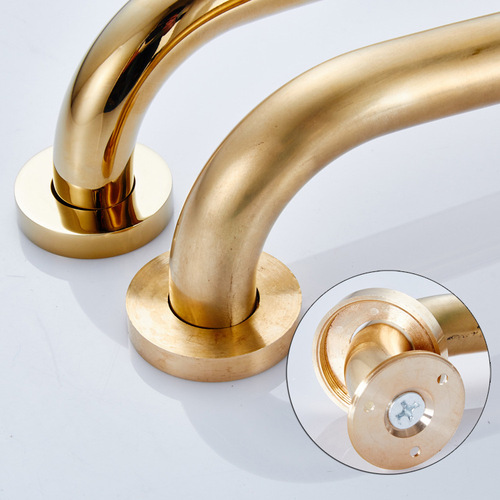 Bathroom handrail production and wholesale brass electroplated zirconium gold bathtub bathroom handrail for the elderly multi-specification size chart