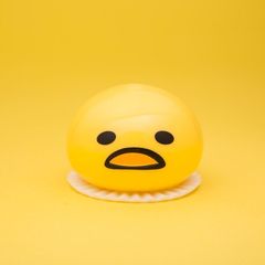 Direct Manufacturer Supply Creative Prank Gag Toy Lazy Egg Egg Yolk Milk Yolk Vomiting Lord Milk Yolk Bun Nip Nip Fun Toy