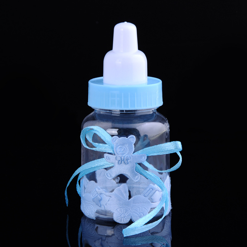 Caja de dulces de plástico con forma de pequeña botella de leche, caja de dulces para celebrar el primer mes del bebé o los 100 días, caja de dulces para boda, recuerdo de boda. image 4