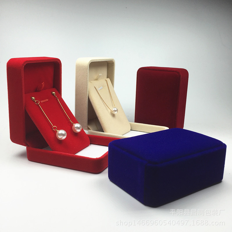 厂家热销圆角绒布大吊坠盒饰品盒玉饰手链珠宝首饰盒礼品盒项链盒