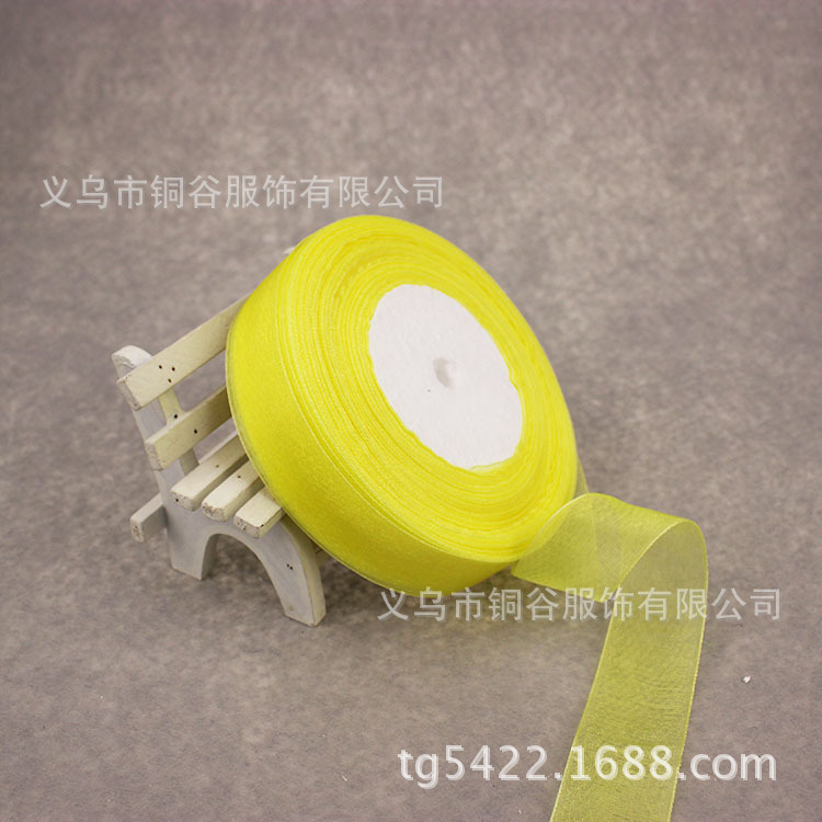 Para el comercio electrónico transfronterizo cinta transparente arco cinta de gasa 2,5 cm cinta de gasa de color DIY accesorios para el cabello