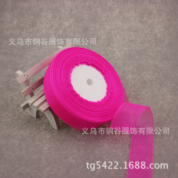 Para el comercio electrónico transfronterizo cinta transparente arco cinta de gasa 2,5 cm cinta de gasa de color DIY accesorios para el cabello